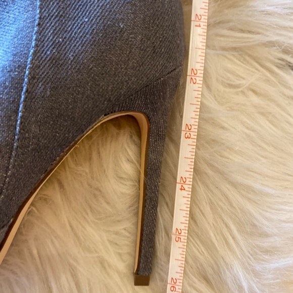 LILIANA open toe Jean material grayish over the knee heeled shoes, size 5.5 - Picture 11 of 11